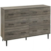 Pemberly Row Modern Wood 6-Drawer Dresser in Gray Wash