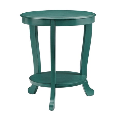 Pemberly Row Modern Wood Accent Side Table in Teal Blue