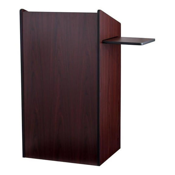 Pemberly Row Modern Wood Aristocrat Non-Sound Lectern in Mahogany