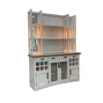 thumbnail image 1 of Pemberly Row Modern Wood Buffet with Open Display Hutch in White, 1 of 5