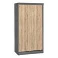 thumbnail image 1 of Pemberly Row Modern Wood Double Sliding Door Wardrobe Natural Oak / Gray, 1 of 8