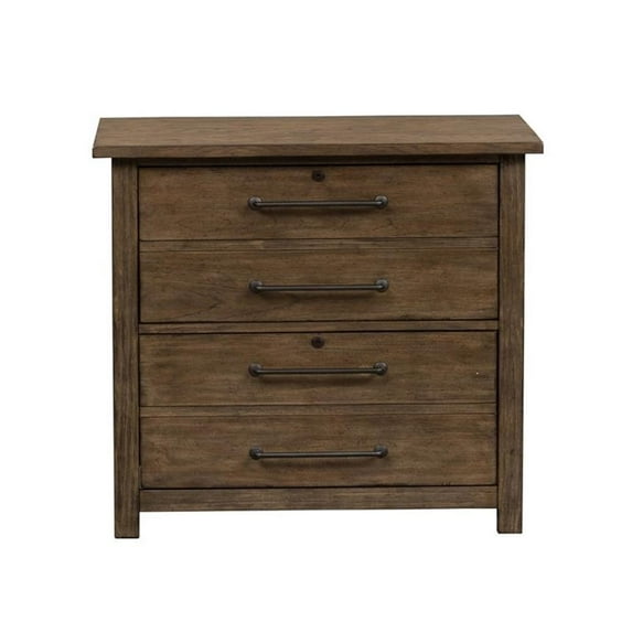 Pemberly Row Modern Wood Lateral File in Brown