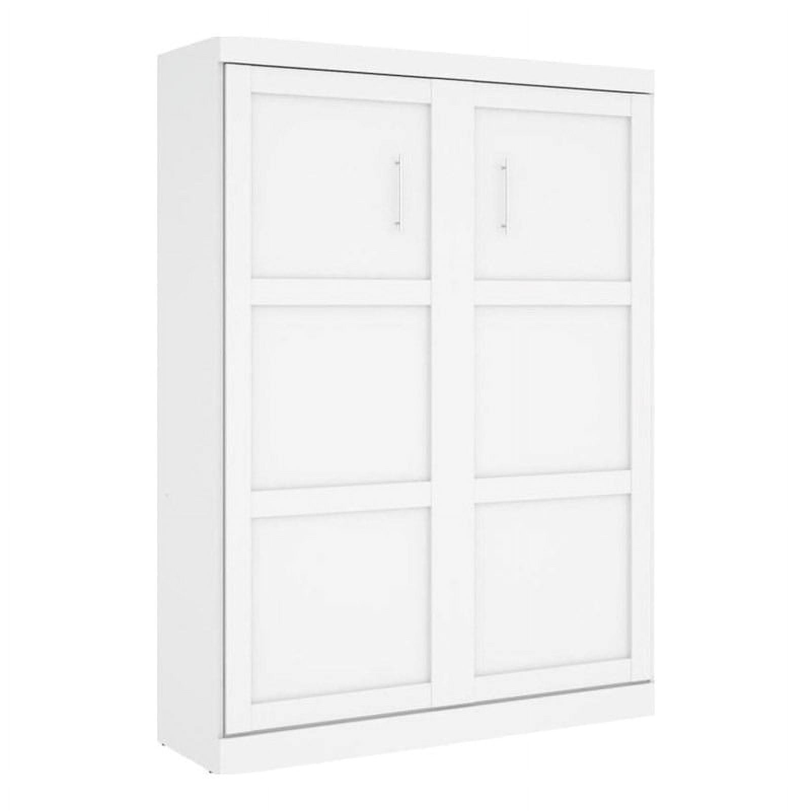 Pemberly Row Modern Wood Queen Wall Bed with in White