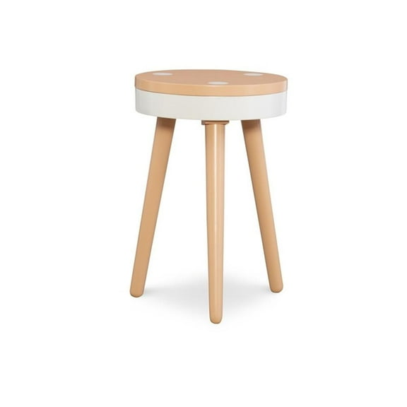 Pemberly Row Modern Wood Side Table in Orange