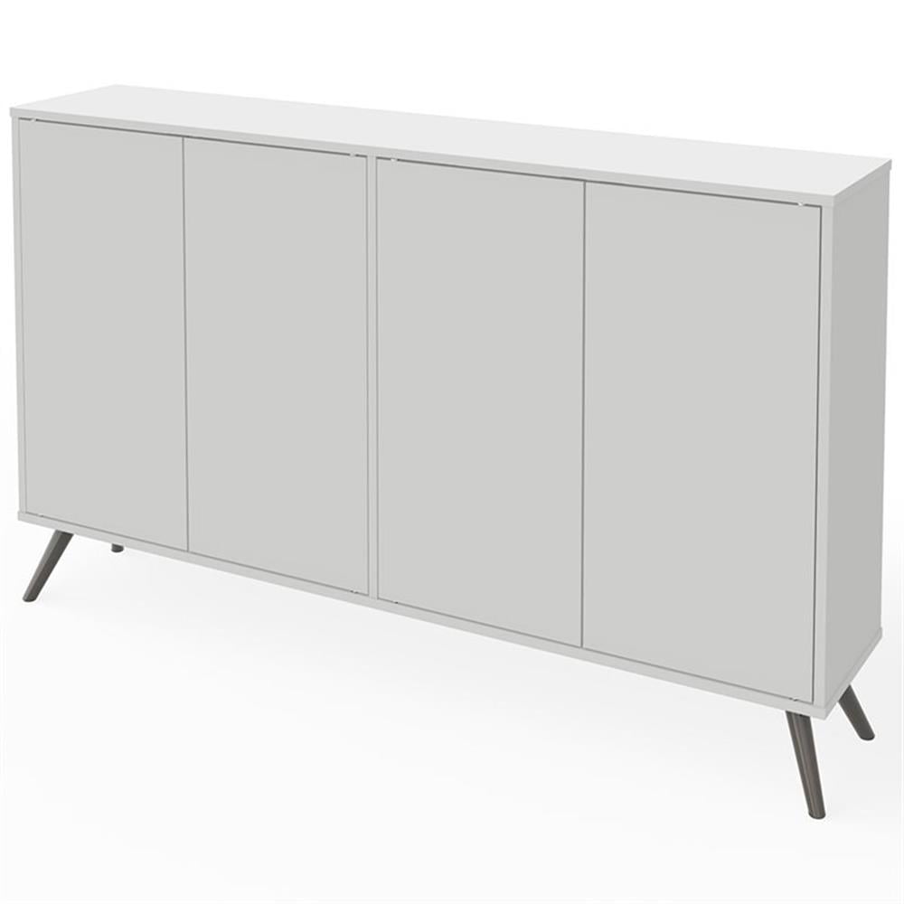 Pemberly Row Modern Wood Storage Console Table in White Finish ...