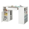 thumbnail image 1 of Pemberly Row Modern Wood Storage Counter Height Craft Table in White, 1 of 1