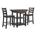 thumbnail image 1 of Pemberly Row Modern Wood Three Piece Dining Counter Set in Black, 1 of 26