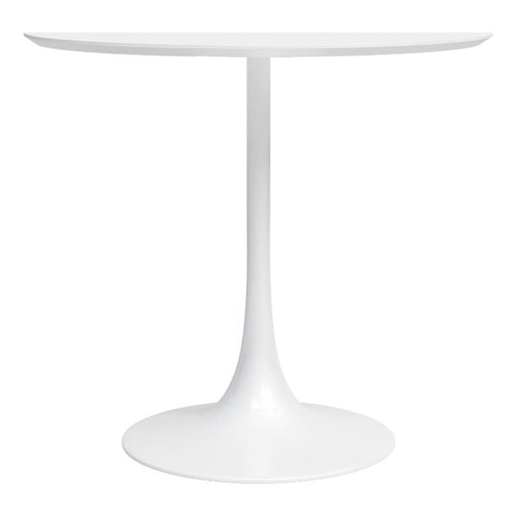 Pemberly Row Modern Wood and Steel 31.5" Cafe Table in White