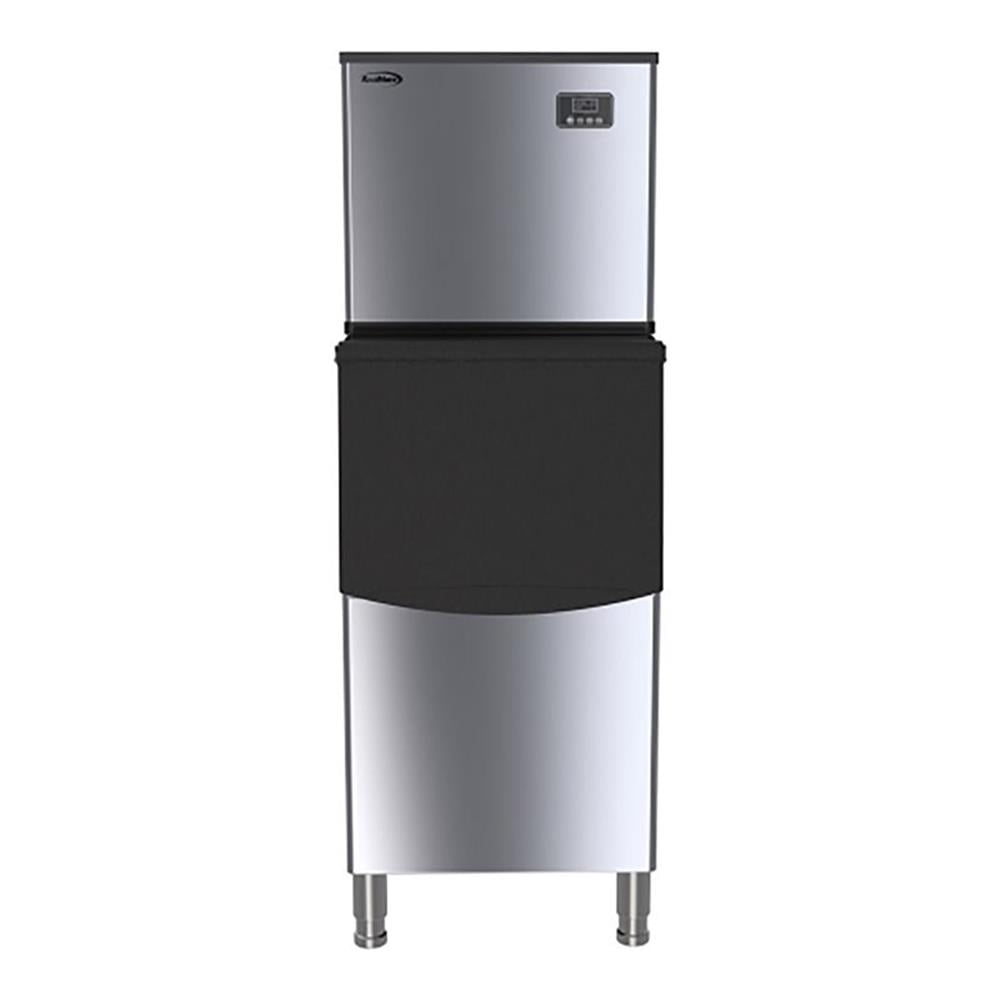Pemberly Row Modular Stainless Steel Ice Maker Machine in Silver