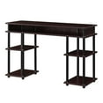 thumbnail image 1 of Pemberly Row No-Tools Student Desk with Shelves in Espresso Wood Finish, 1 of 6