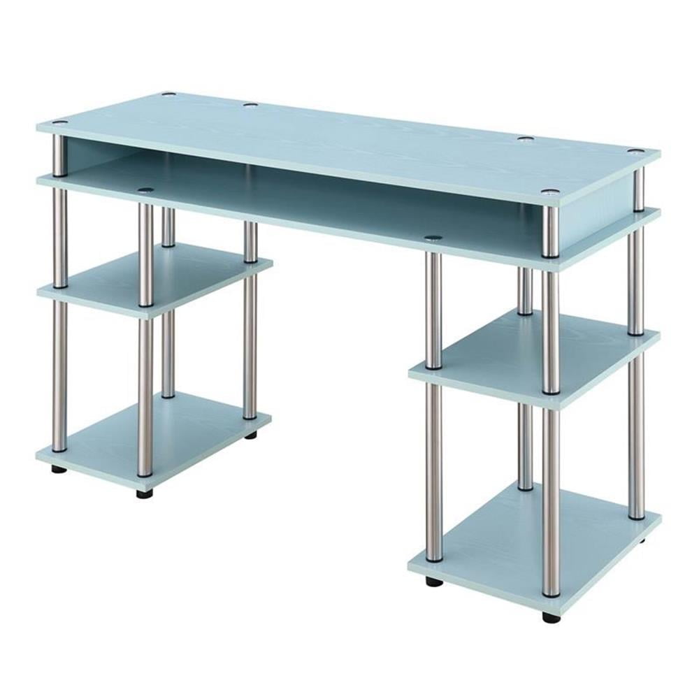 Visual Reference: Pemberly Row No Tools Student Desk With Shelves In Seafoam