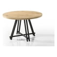 thumbnail image 1 of Pemberly Row Oak Finish Wood 47" Round Dining Table with Black Metal Base, 1 of 5