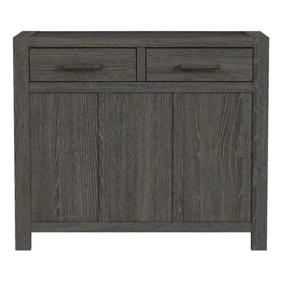Pemberly Row Oak Veneer Modern Dining Server in Reclaimed Chevron