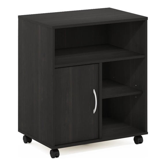 Pemberly Row Office Under Desk Printer Holder with Wheels in Espresso