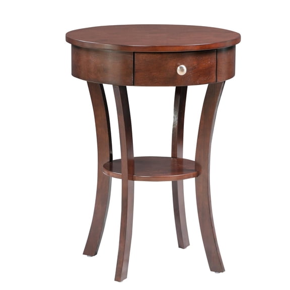 Pemberly Row One-Drawer End Table with Shelf in Espresso Wood Finish