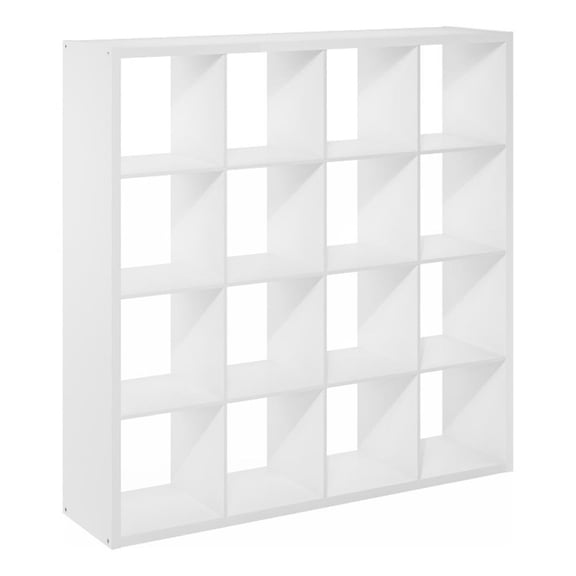 Pemberly Row Open Back Decorative Cube Storage Organizer in 16-Cube in White