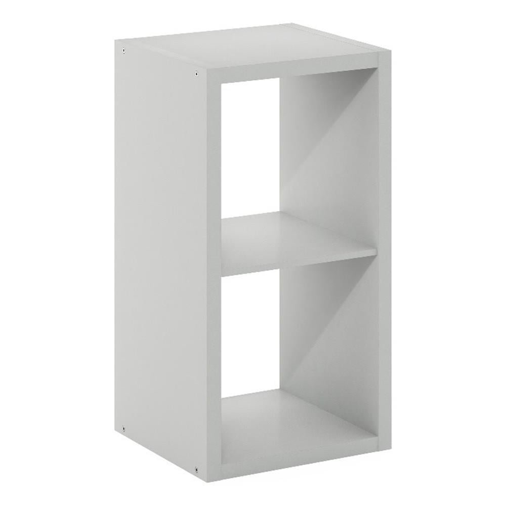 Pemberly Row Open Back Decorative Cube Storage Organizer in 2-Cube Light Gray