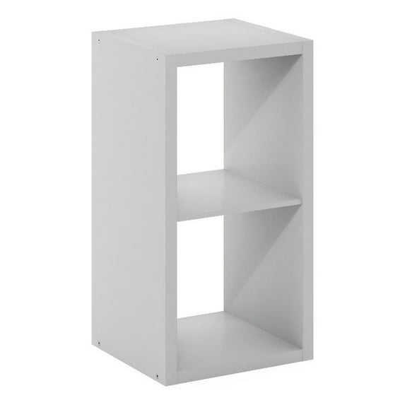 Pemberly Row Open Back Decorative Cube Storage Organizer in 2-Cube Light Gray