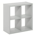 thumbnail image 1 of Pemberly Row Open Back Decorative Cube Storage Organizer in 4-Cube Light Gray, 1 of 6