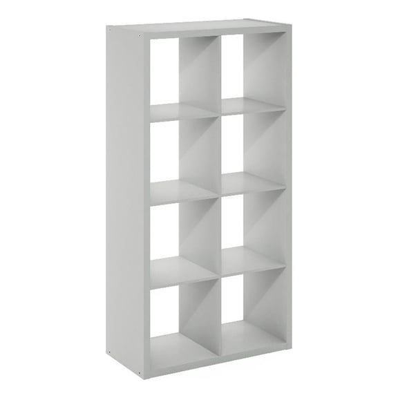 Pemberly Row Open Back Decorative Cube Storage Organizer in 8-Cube Light Gray