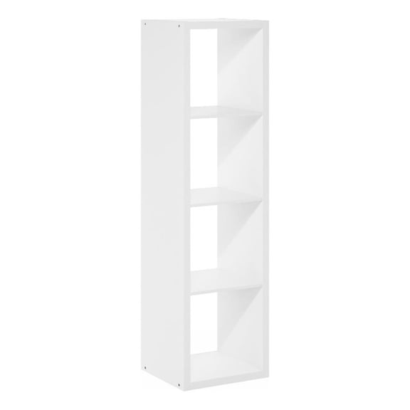 Pemberly Row Open Back Decorative Verticle Cube Storage Organizer in White