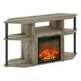 thumbnail image 1 of Pemberly Row Open Storage Corner Fireplace TV French Oak Gray/Black, 1 of 6