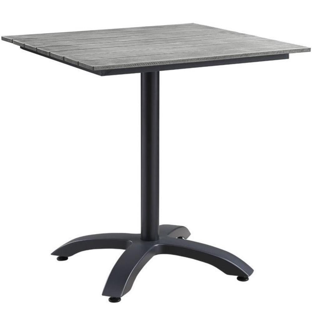 Maine 28" Light Gray and Black Aluminum Outdoor Dining Table