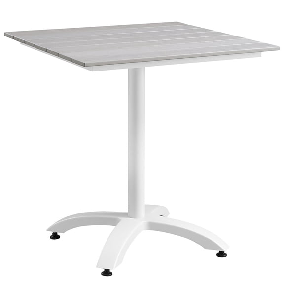 Pemberly Row Outdoor Dining Table in White and Light Gray