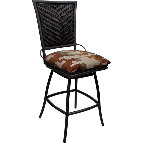 Pemberly Row Outdoor Indoor Counter Stool 26" Armless in Terracotta Black