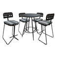 thumbnail image 1 of Pemberly Row Outdoor/Indoor Metal Pub Set-30" Stool-Gray Fabric- Gray Frame, 1 of 3