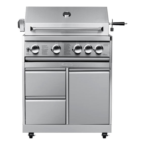 Pemberly Row Outdoor Kitchen 30" BBQ Liquid Propane Grill with Cabinet