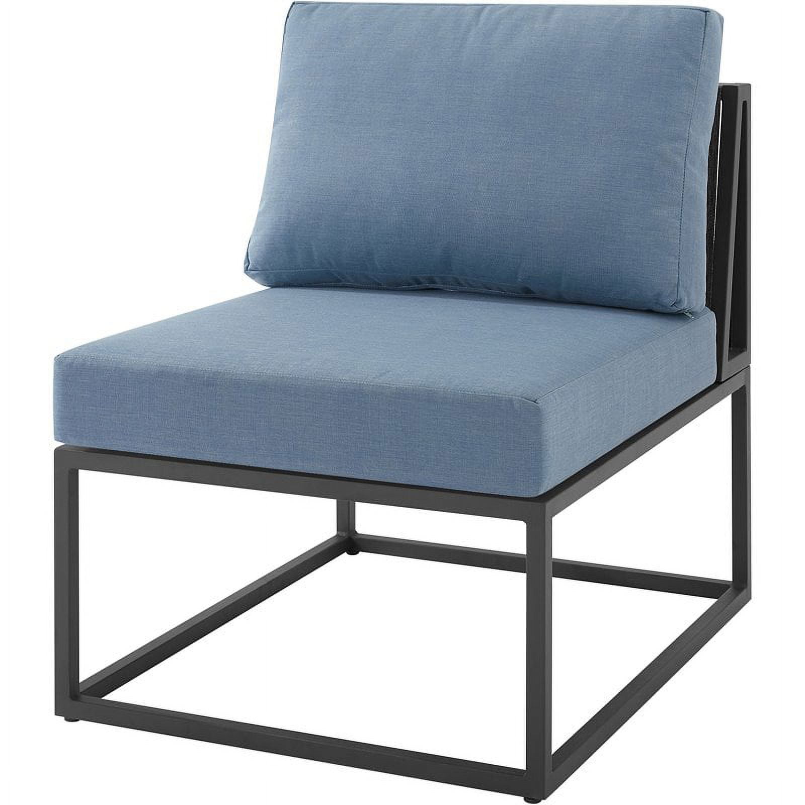 Pemberly Row Outdoor Modern Modular Patio Side Chair in Blue