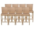 thumbnail image 1 of Pemberly Row Outdoor Wicker Bar Stools in Caramel (Set of 8), 1 of 2