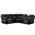thumbnail image 1 of Pemberly Row PU Leather Modern Sofa Power Reclining Multi-Functional Couch-Black, 1 of 9