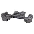 thumbnail image 1 of Pemberley Row PU Leather Gray Reclining Sofa Set Rectangular Multi-Functional, 1 of 7