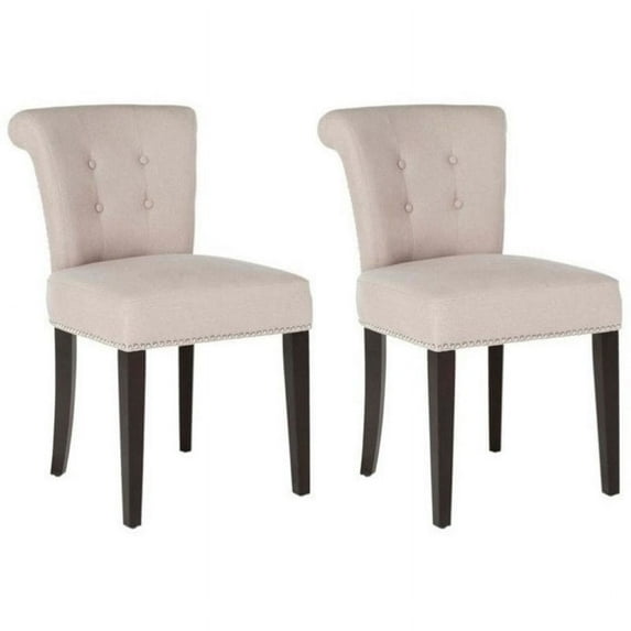 Pemberly Row Parsons Dining Side Chair in Taupe (Set of 2)