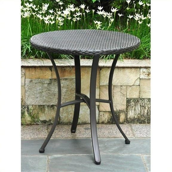 Pemberly Row Patio Bistro Table in Antique Black