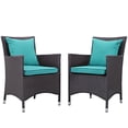 thumbnail image 1 of Pemberly Row  Patio Dining Chair in Espresso and Turquoise (Set of 2), 1 of 4
