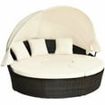 thumbnail image 1 of Pemberly Row Patio Rattan Daybed Cushioned Sofa Top Canopy Brown, 1 of 8