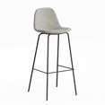 thumbnail image 1 of Pemberly Row Performance Velvet Bar Height Stools (Set of 2) in Silver, 1 of 5
