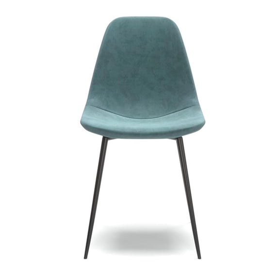 Pemberly Row Performance Velvet Side Chairs (Set of 2) in Ocean