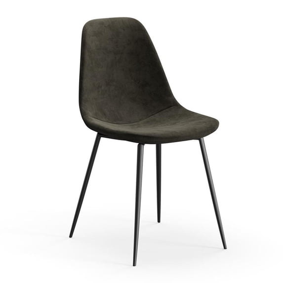 Pemberly Row Performance Velvet Side Chairs (Set of 2) in Smoke