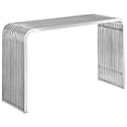 thumbnail image 1 of Pemberly Row Pipe Metal Console Table in Silver, 1 of 4