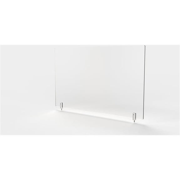 Pemberly Row Plastic 18" x 36" Partition Extender with Screws in Frosted White