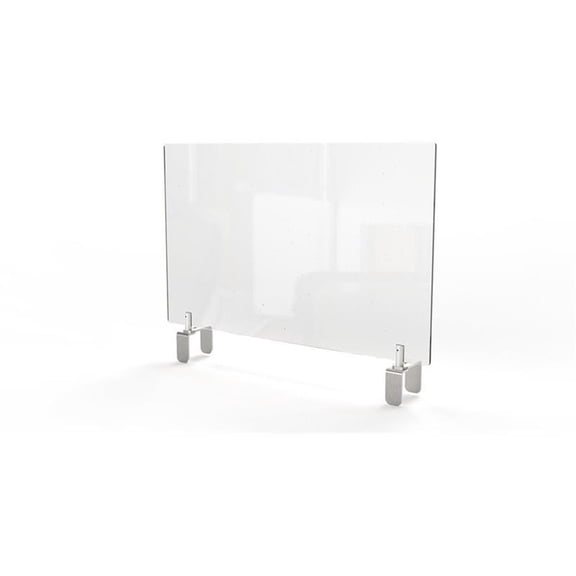 Pemberly Row Plastic 24"x24" Partition Extender with Attached Clamp in Clear