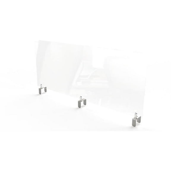 Pemberly Row Plastic 24"x59" Partition Extender with Attached Clamp in Clear