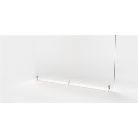 Pemberly Row Plastic 24"x59" Partition Extender with Screws in Frosted White