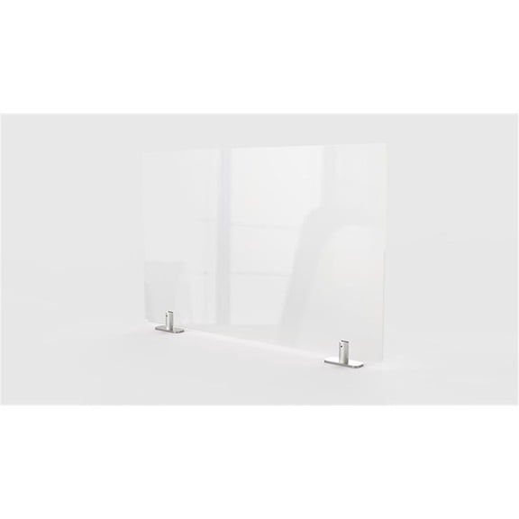 Pemberly Row Plastic 30" x 24" Partition Extender with Tape in Clear