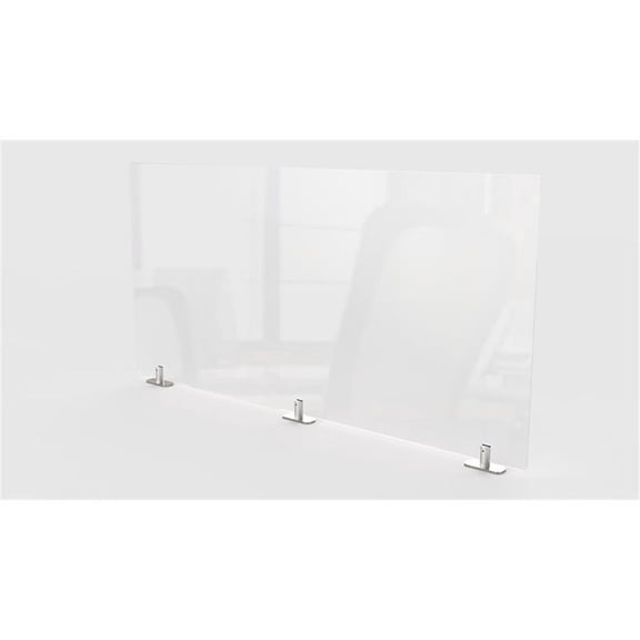 Pemberly Row Plastic 30" x 59" Partition Extender with Tape in Clear