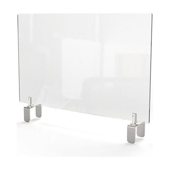 Pemberly Row Plastic 30"x36" Partition Extender with Attached Clamp in Clear